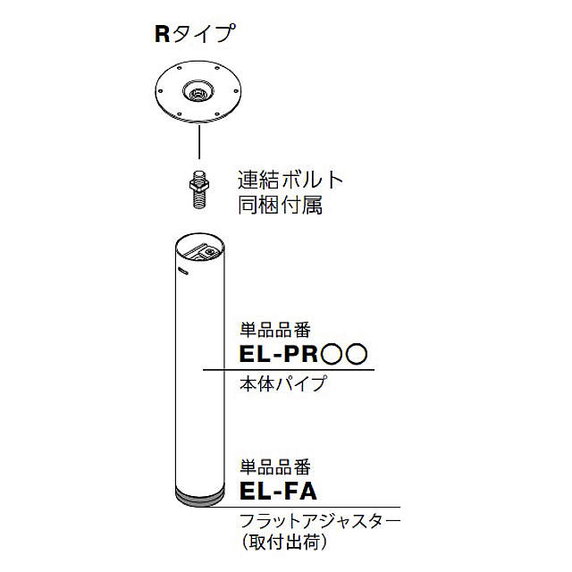 EL-R76-R エクセルレッグ本体パイプセット76Φ | ROYAL WEB